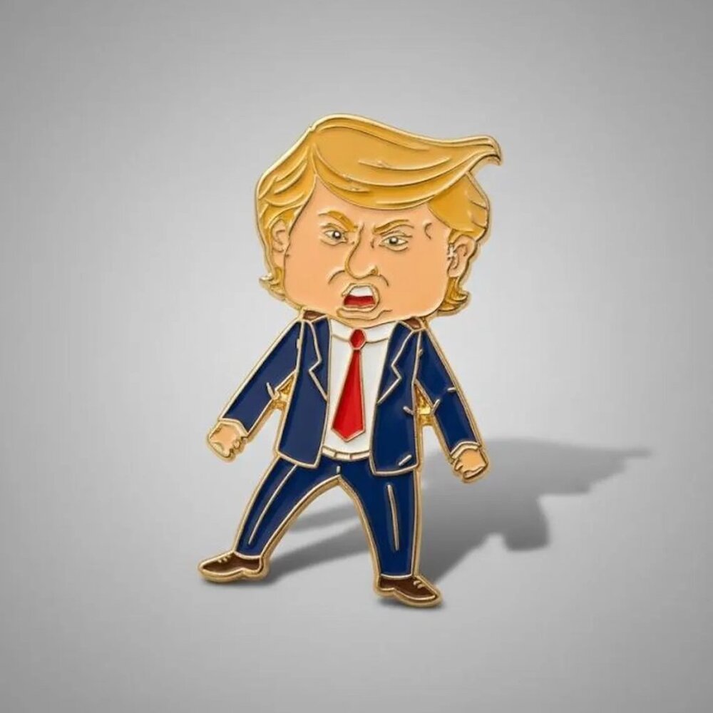 Trump Happy face Enamel Lapel Pin Funny Meme